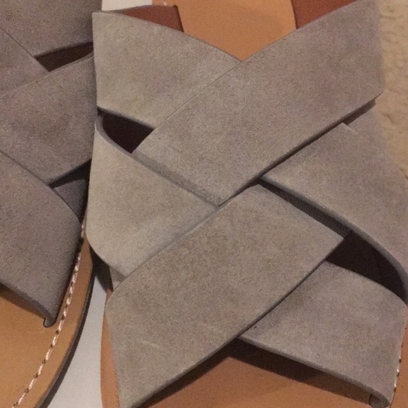 Marc Fisher Gray Suede Raida Sandals - Picture 3 of 5